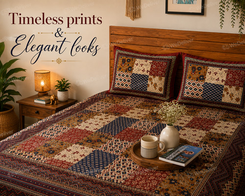 Kalamkari printed bedsheet - kalamkari,