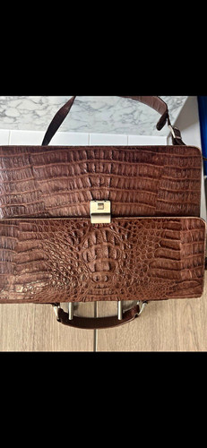 Vintage large brown crocodile - vintage,