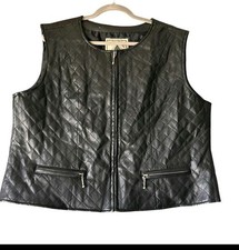 VTG Black Faux Leather Vest