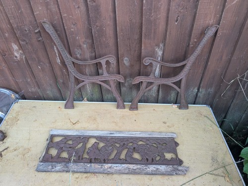 Vintage childs cast iron - childs, bench