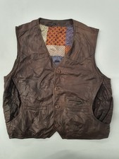 Vintage leather waistcoat 46"