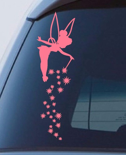 Pink fairy dust window sticker - fairy,