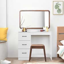 3 Drawer Dressing Table White Makeup Desk Wooden Bedroom Furniture Desk New