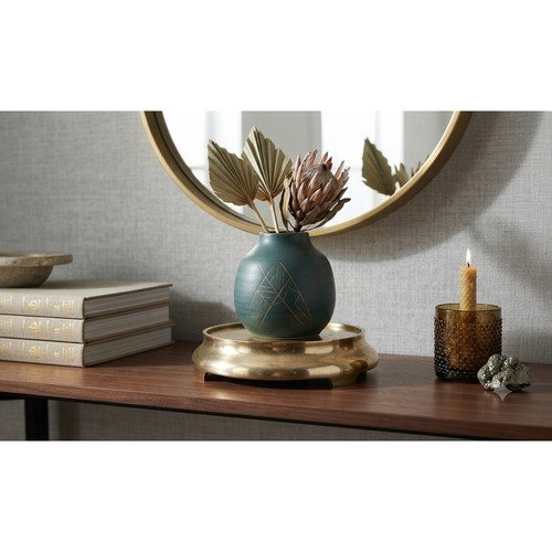 Vintage solid brass pedestal - brass,
