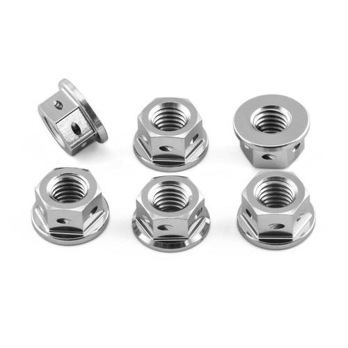 Titanium sprocket nuts x6 - titanium,