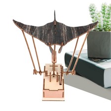 Handmade Wooden Manta Ray Automaton - Mechanical Marine Life Kinetic Sculpture