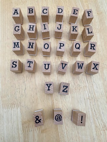 Wooden letter number stamp - wooden,