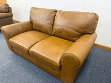 Habitat Milford 2 Seater Leather Sofa Tan/Brown
