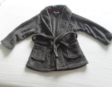 Matalan Grey warm plush belted dressing Gown Age 6-7 Years pockets Great cond