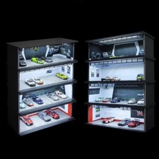 1/64 Diorama Car Garage Model USB LED Lighting Car Parking Lot