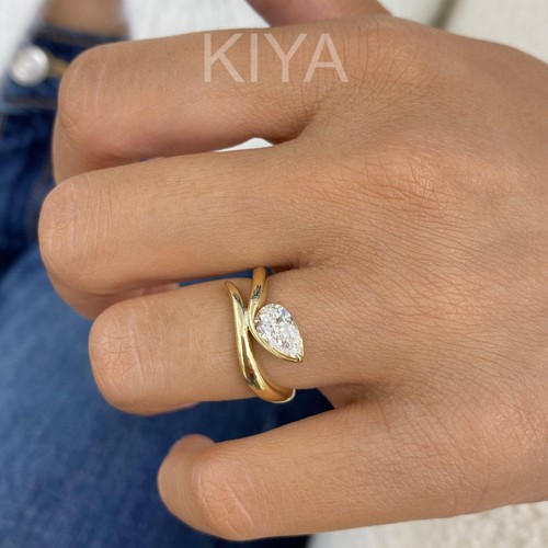 Pear shape moissanite ring - shape,