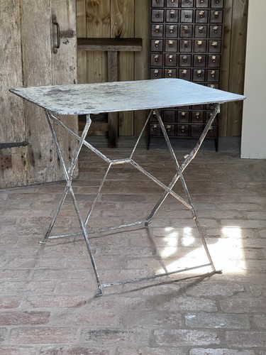 Vintage french metal folding - metal,