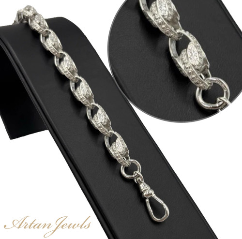 Silver tulip acorn link - silver,