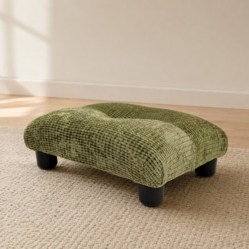 Handmade low footstool olive - handmade,