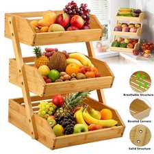 Fruit Rack 3 Tier Bamboo