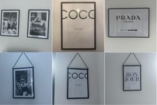 Modern Black and White Framed Wall Prints. Coco Chanel Marilyn Monroe X 7