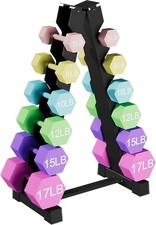 6 Tier Dumbbell Rack Storage Stand Tree Hex Vertical Weight Wide Home Gym Tool
