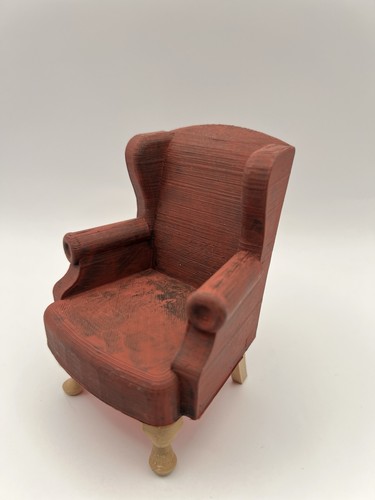 Miniature red arm chair - miniature,