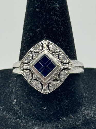 14ct white gold sapphire - 14ct, &