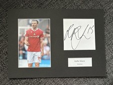 KIEFFER MOORE - WREXHAM FC & WALES FOOTBALL SIGNED A4 DISPLAY MOUNT +COA