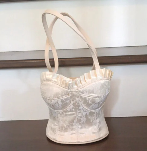 Vintage y2k cream lace faux - cream, &