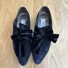 Bally Black Suede Evening Shoes With Bows 38.5