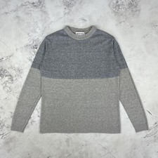 Genevieve Sweeney Grey Blue Marl Mercerised Cotton Knit Jumper Size Medium M 19”