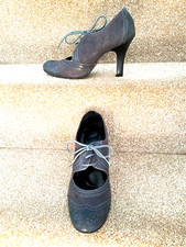 Emilio Luca Grey Heeled Lace Up Shoes Size 6/39 with box