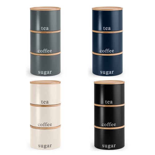Tea coffee sugar canisters - tea,