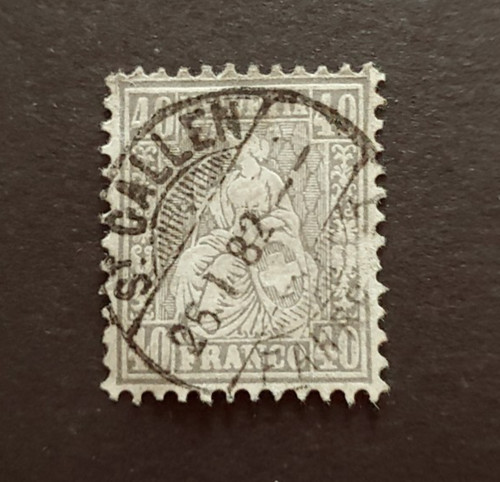 1879 sitting helvetia 40rp - helvetia,