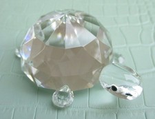 SWAROVSKI STYLE GLASS CRYSTAL TURTLE TORTOISE FIGURINE ORNAMENT