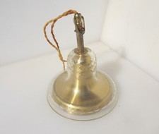 Antique Brass & Glass Ceiling Light Holder Hook Hanger Bracket Rose Old Vintage