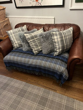 Laura Ashley Abingdon Tan Leather Sofa Bed (2 to 3 seater)