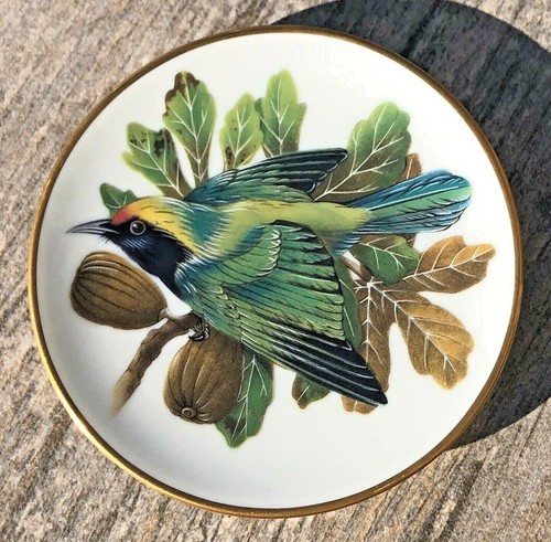 Mini porcelain plate golden - porcelain,