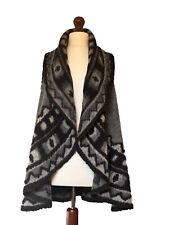 d.e.c.k by Decollage Embroidered Tribal Circle Wrap Sweater Vest Cape Poncho