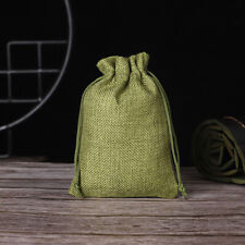 10 -100 Wedding Party Hessian Drawstring Gift Bags Fabric Linen Christmas Pouch