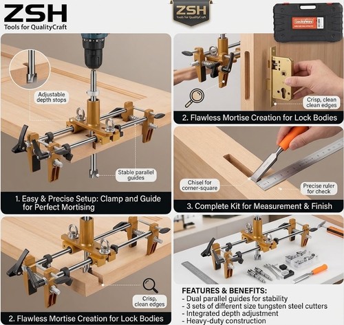 Door lock installation kit - lock,