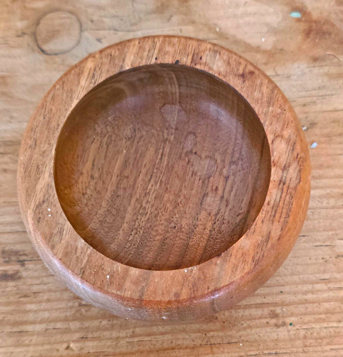 Walnut hand turnedwooden bowl - walnut,