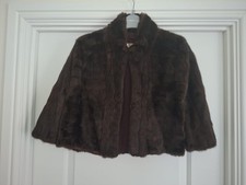 Vintage Brown Real Fur Cape