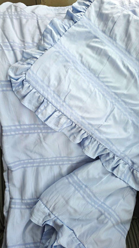 Light blue striped ruffled - blue,