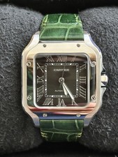 Santos De Cartier Watch model WSSA0061 green dial interchangeable strap 35mm 
