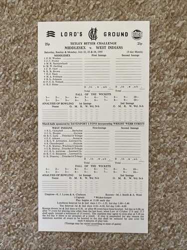 Scorecard tetley bitter - scorecard,