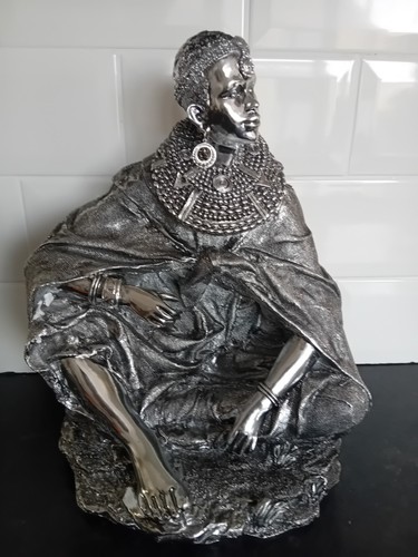 Silver african tribal resin - african,