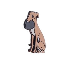 ‘Frank’ The Yorkshire Stereotype Flat Cap And Whippet Pin Badge By Pete McKee.