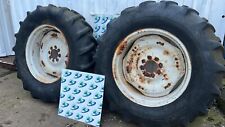 Pair of County 1164 Tractor 8 Stud Tyres & Rims 16.9 30R Ford 4000 5000 NVT665