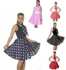 Ladies Polka Dot 50s Rock 'n' Roll Poodle Skirt – Vintage Retro Style–18" Length