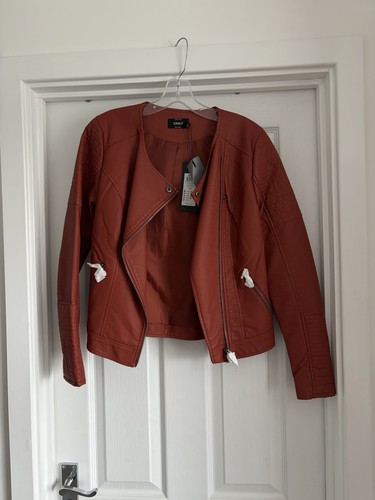 Faux leather jacket burnt - leather,