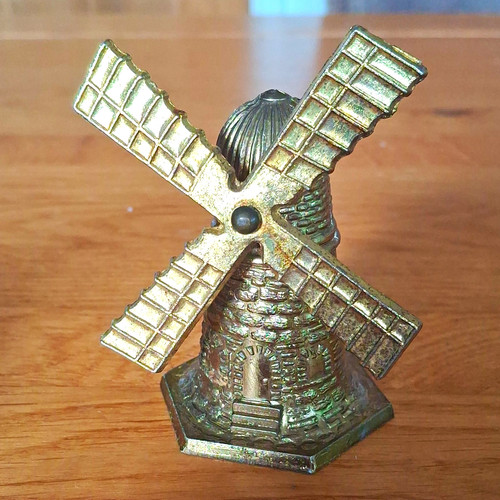 Brass coloured windmill - coloured, shaped