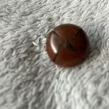Single genuine Real Leather Football Button Colour Chestnut. Metal Shank.
