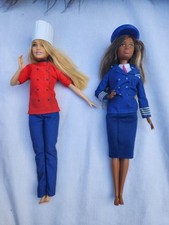 Mattel 2016 Barbie You Can Be Anything Pilot & Chef 2x Career Dolls, Indonesia 